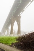 St John's Bridge on a foggy day.