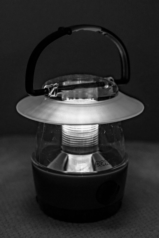 A small plastic lantern.